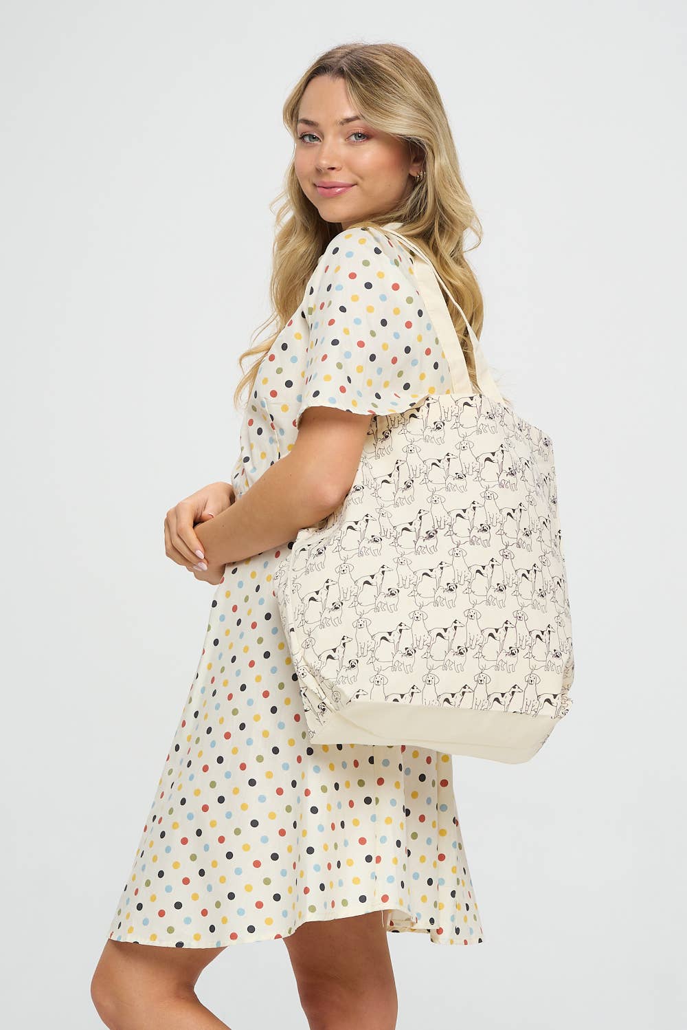 SM WARDROBE – Sacola - Mulher por atacado – CÃES IMPRIMEM TOTE BAGS1