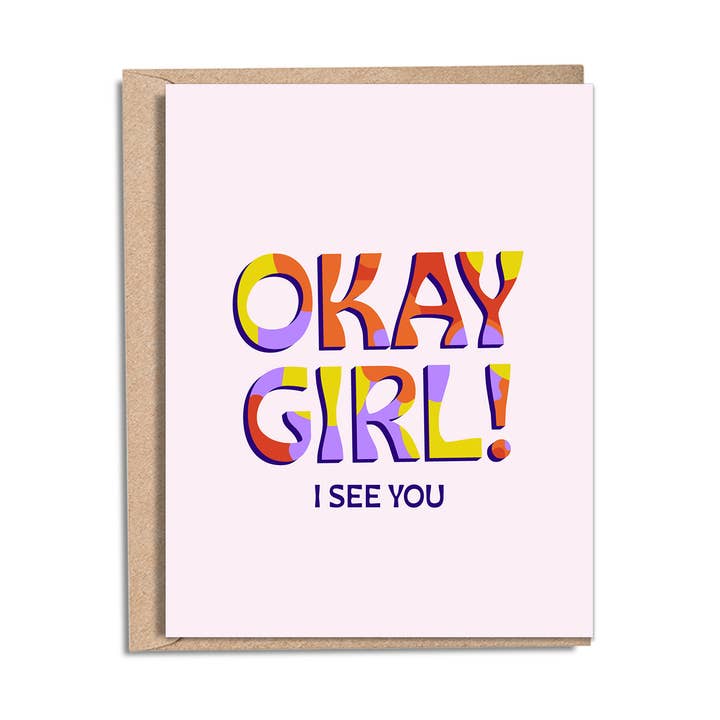 Carte de vœux Okay Girl pour la vente par Goods Made by Digitrillnana