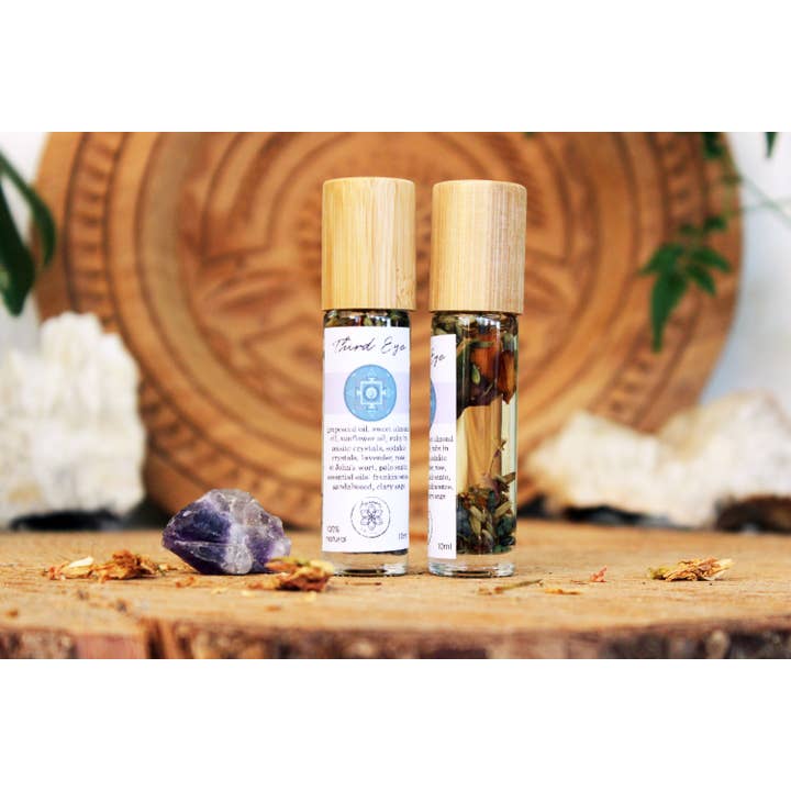Ayamani Naturals - Wholesale Essential Oil - Third Eye Oil | Ajna Chakra, Crystals, Herbs Blend