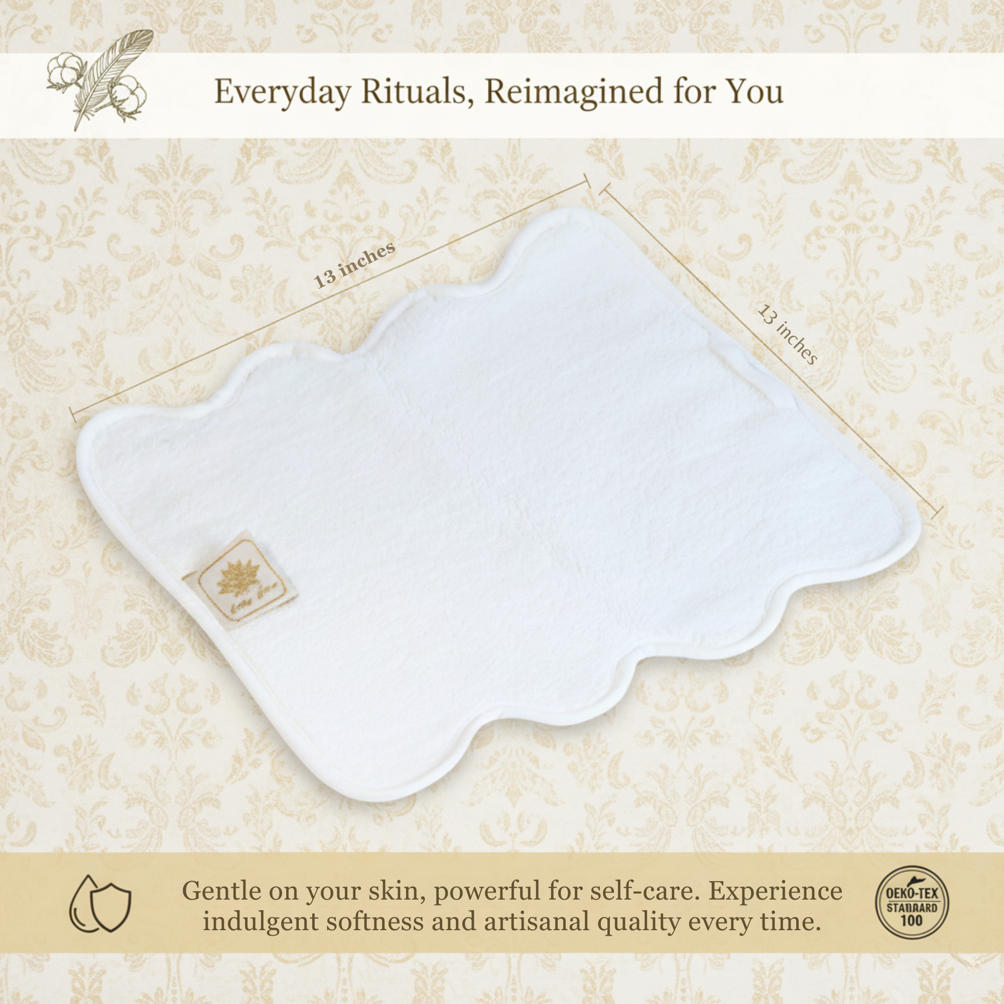 Lotus Linen – wholesale Badrumsmatta – Lyxig badrumsmatta i bomull med kammusselkanter53