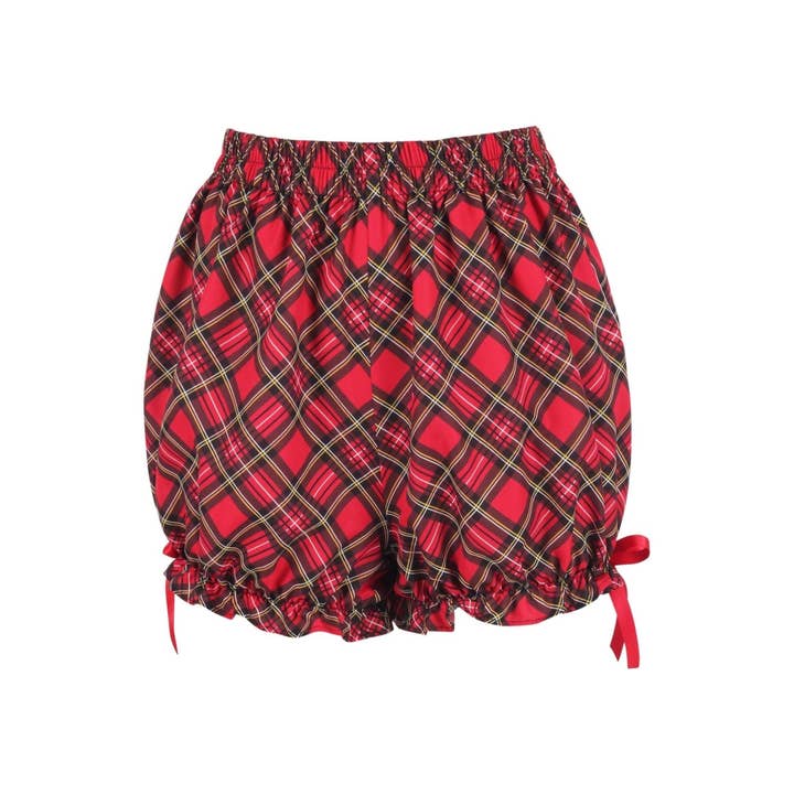 Red Plaid Crepe Bloomers for wholesale by Daisy Corsets