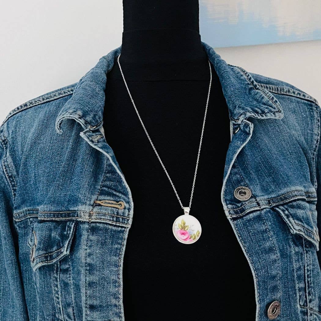 Soft Lavender - Wholesale Pendant/Charm Necklace - One of a Kind Pendant Necklace • Broken Plate Necklace2