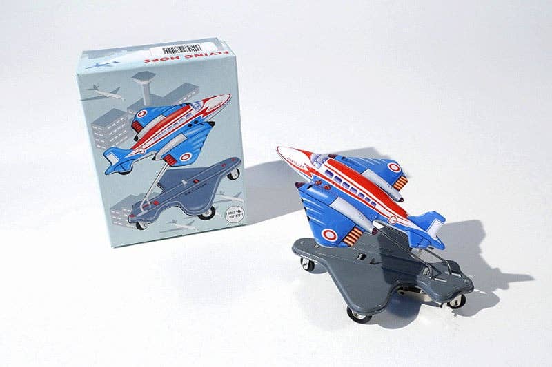 die Blechfabrik e.K. – Engroshandel Legetøjsfly - Børn – “Flying Hops” flyvemaskine med fjeder mekanisme, lavet i Indien1