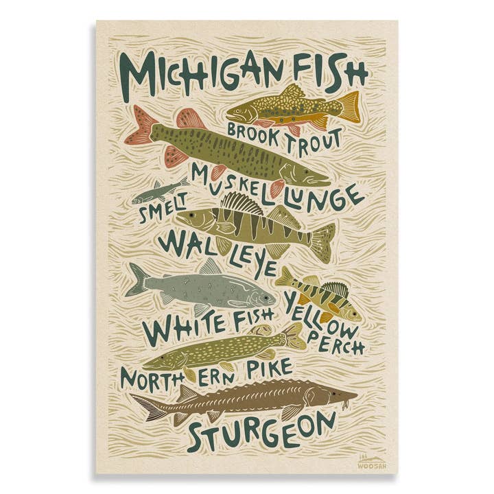 Michigan Fish Print for wholesale by Woosah Outfitters