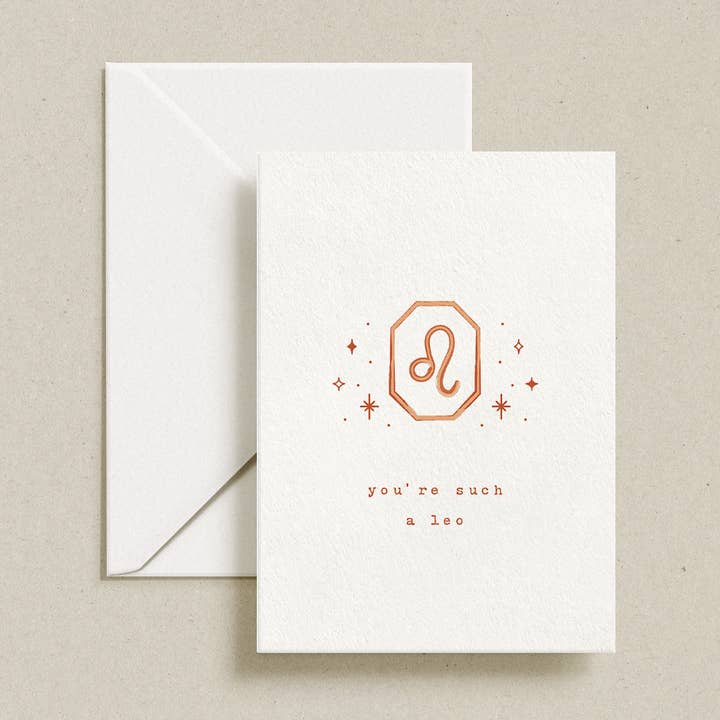 Leo 4x6 Everyday Greeting Card for wholesale by Party Tricks Chix