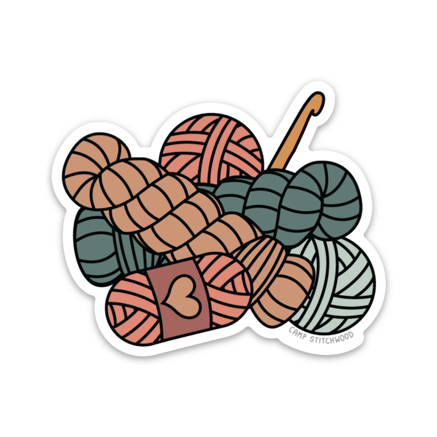 Camp Stitchwood - Wholesale Sticker - Crochet Love Crocheting Sticker