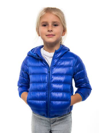 Dasti Kids Down Jacket Ultralight Hooded Packable, Blue for wholesale by DASTI