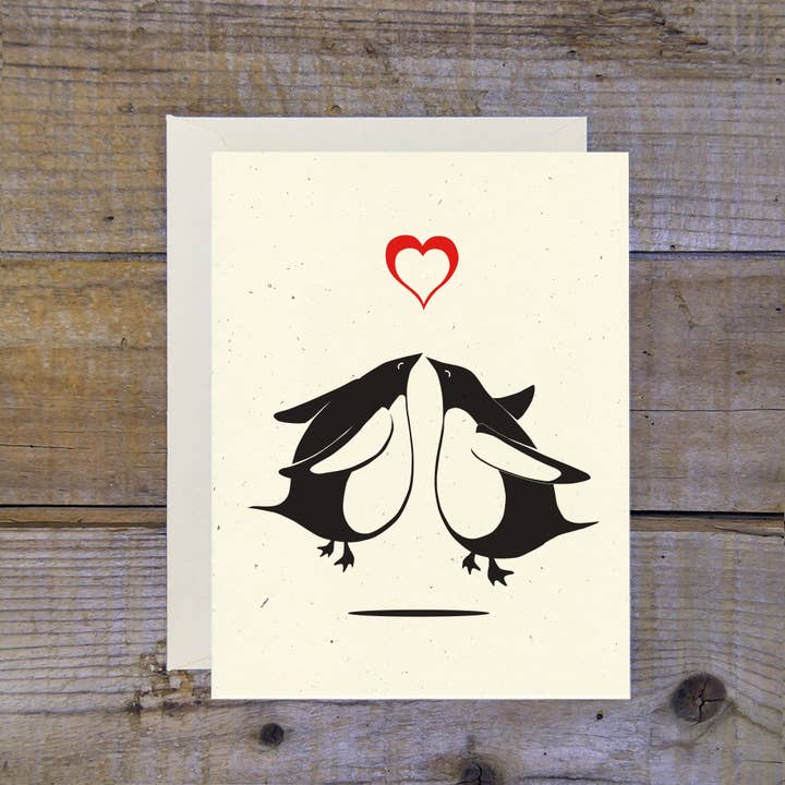 Penguin Kiss Card for wholesale by Troy Cloth & Paper