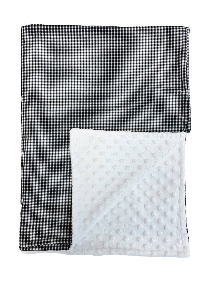 Manta negra a cuadros vichy minky Dot para venta al por mayor de Stork and Loom