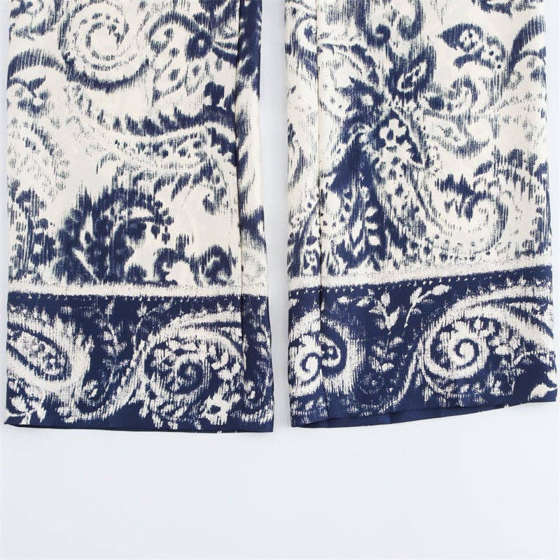 Marayn - Wholesale Lounge Set - Women's - Autumn Silk Print Set Elegant  Effortless Style9