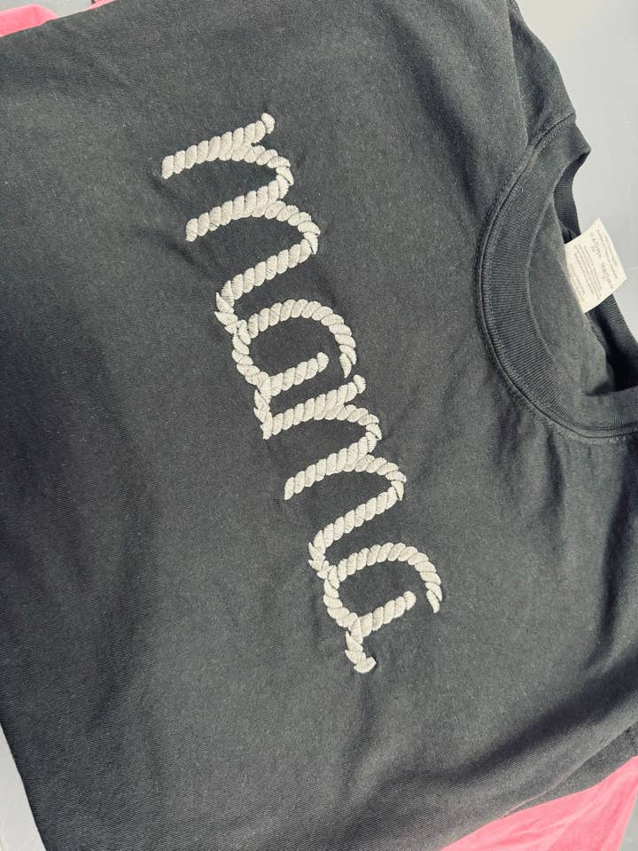 Rope Embroidery mama T-Shirt for wholesale by Elkk Designs
