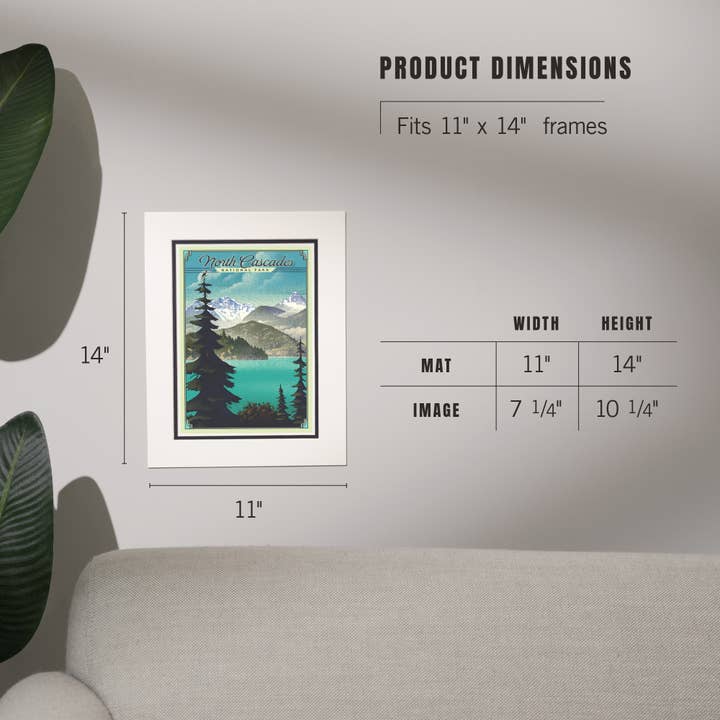 Lantern Press - Wholesale Art Print - MATTED PRINTS North Cascades National Park Lithograph6