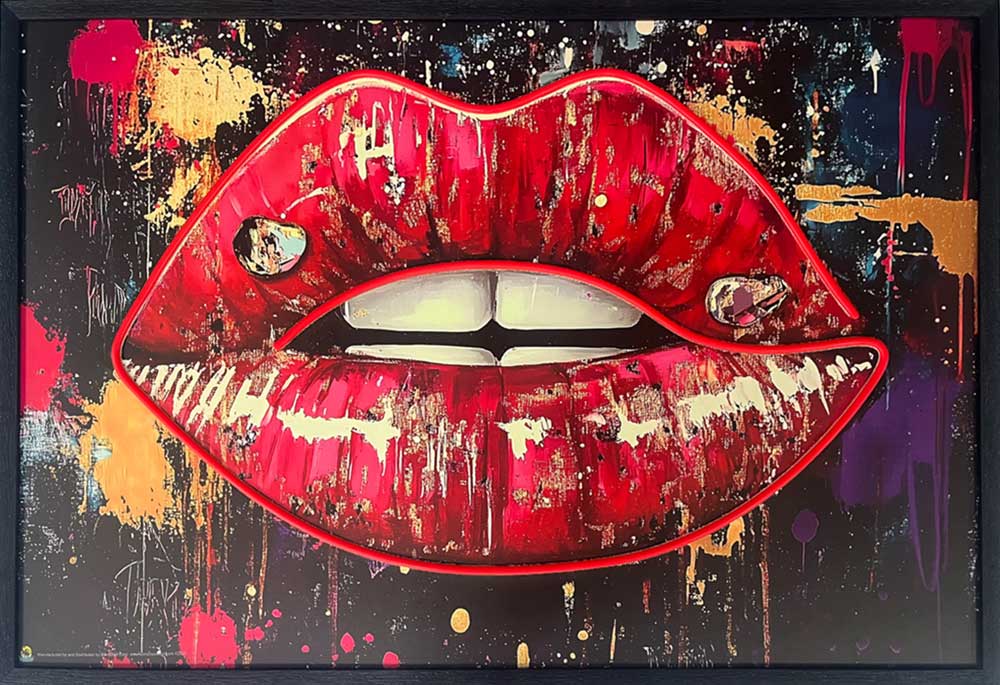 Scorpio Posters - Wholesale Canvas Art - Seductive Lips LED Neon Canvas Art (24"x36")2