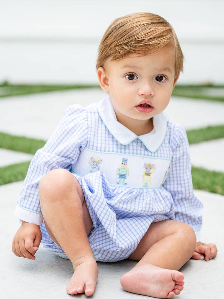 Ruth and Ralph - Wholesale Jumpsuit - Baby - Nutcracker Smocked Henry Bubble3