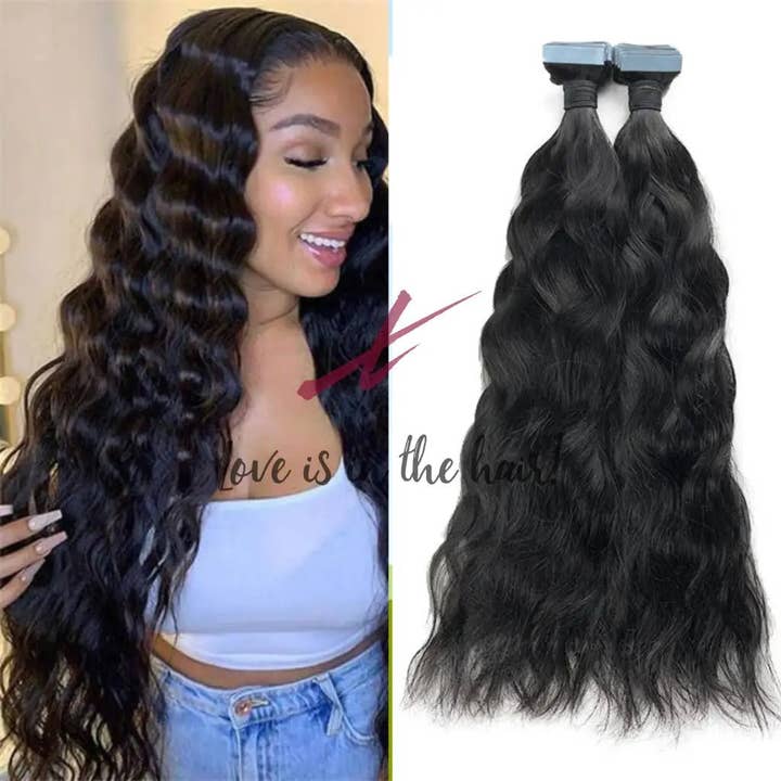 Natural Color B Loose Wave | Tape In Human Hair Extensions | Brazilian Virgi for wholesale on Faire3