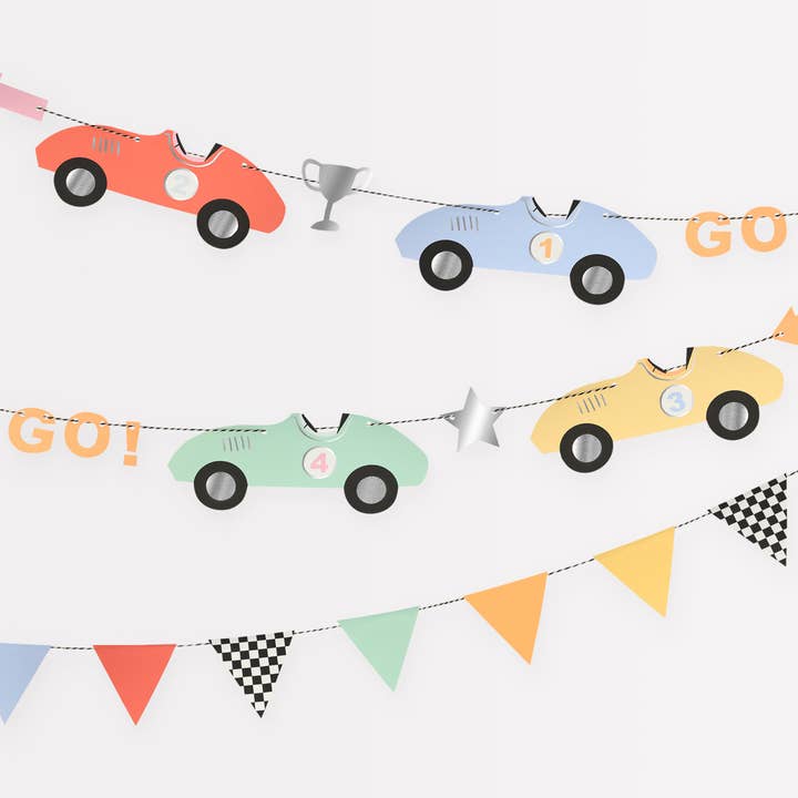Race Car Garland for wholesale by Meri Meri