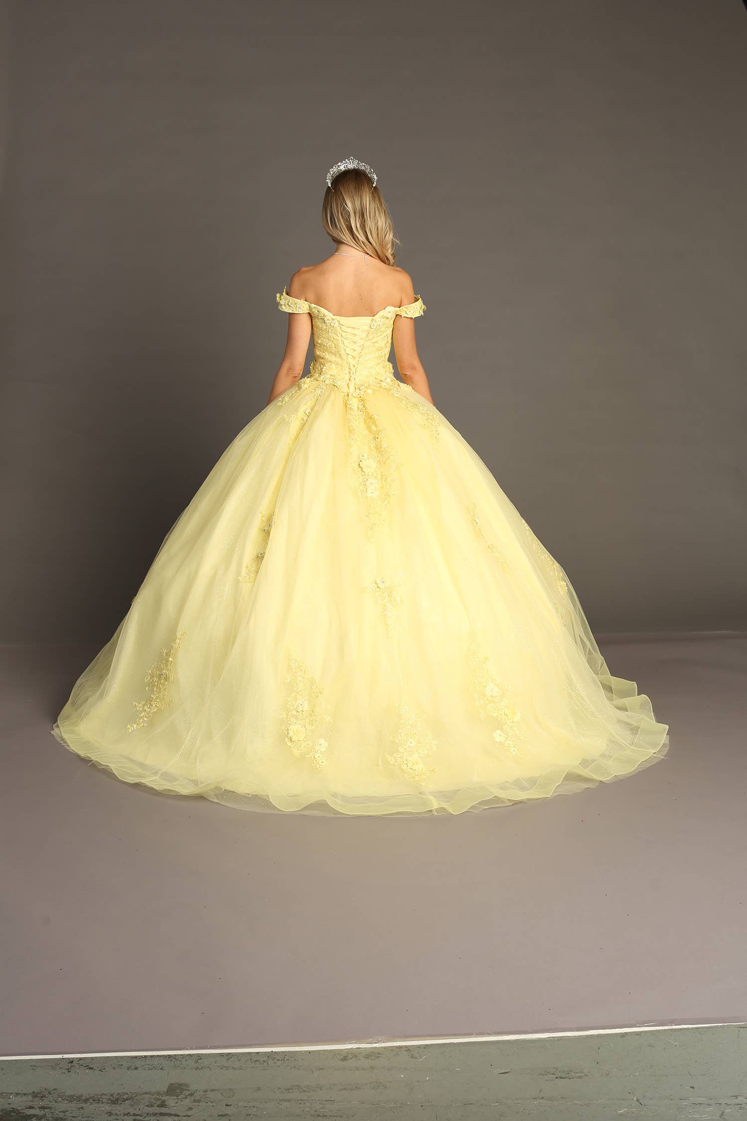 Chicas - Wholesale Gown - Women's - Off the Shoulder Quinceanera Dress With Flowers CHF30668