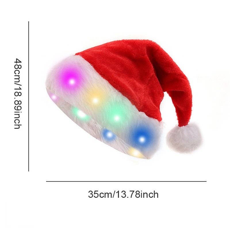 UZ Wholesale Store - Wholesale Santa Hat - Christmas Hat Adult Kids Plush LED6