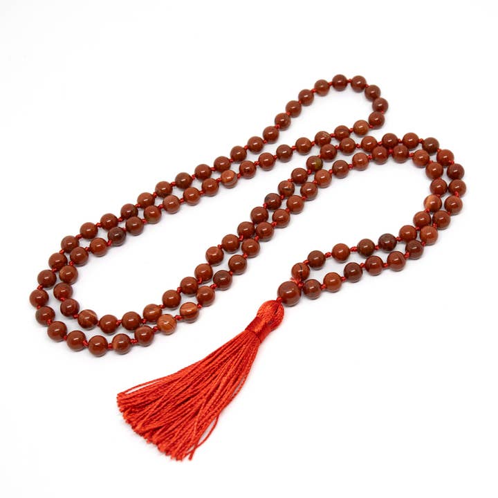 Red Jasper Knotted 108 Contas Mala de Oração Mala - 8mm por atacado de Namu Baru Inc.