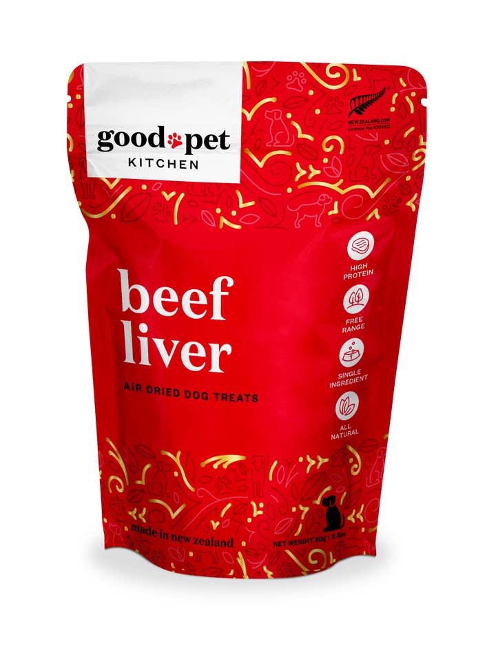 Beef Liver Air Dried Dog Treats 2.8oz for wholesale by Good Pet Kitchen