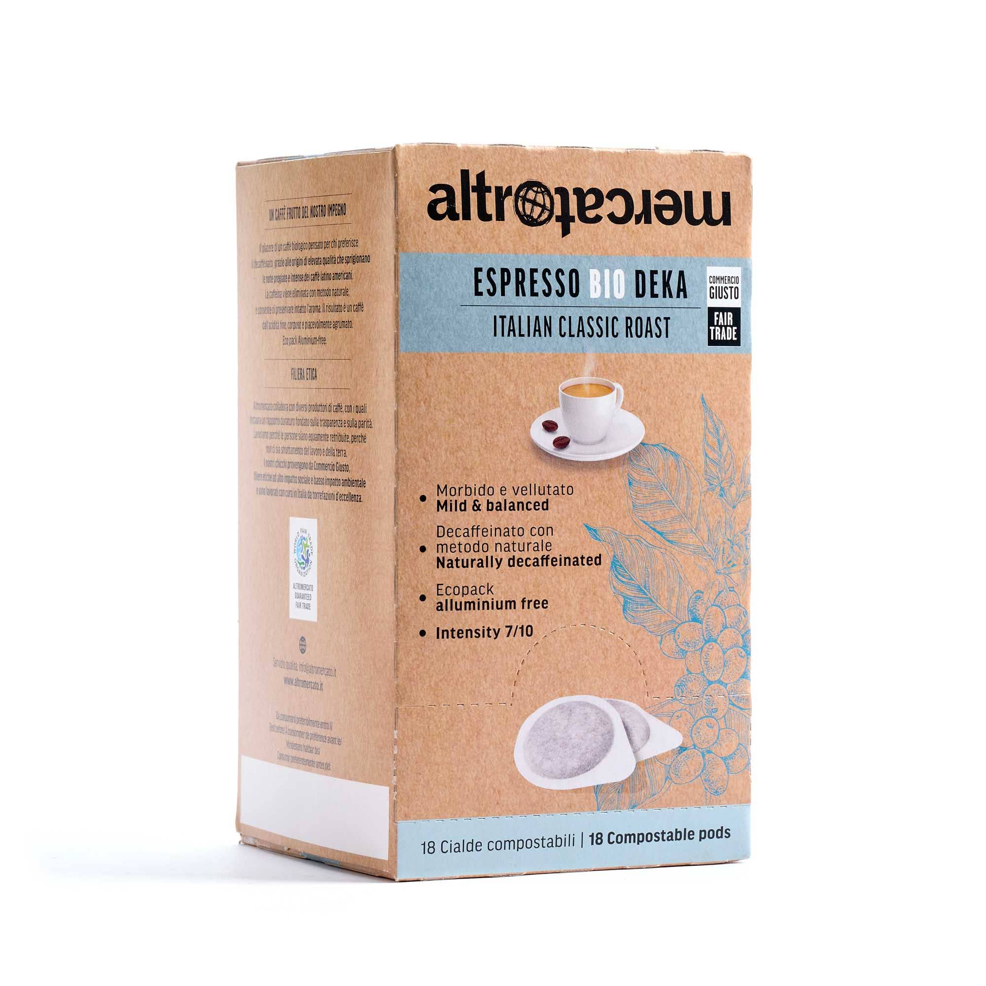 Altromercato – wholesale Instant coffee/espresso – Deka Espresso Coffee - Organic - 18 pods - 126 g1