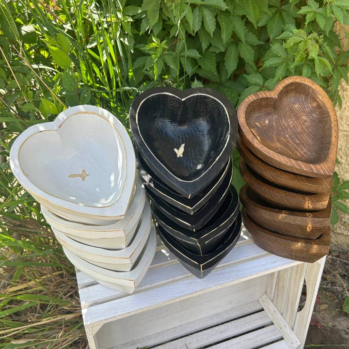 Bondegårdslignende Lys Klar Hjerte Dejskåle for engroshandel hos Wood Bowl Candle Supply