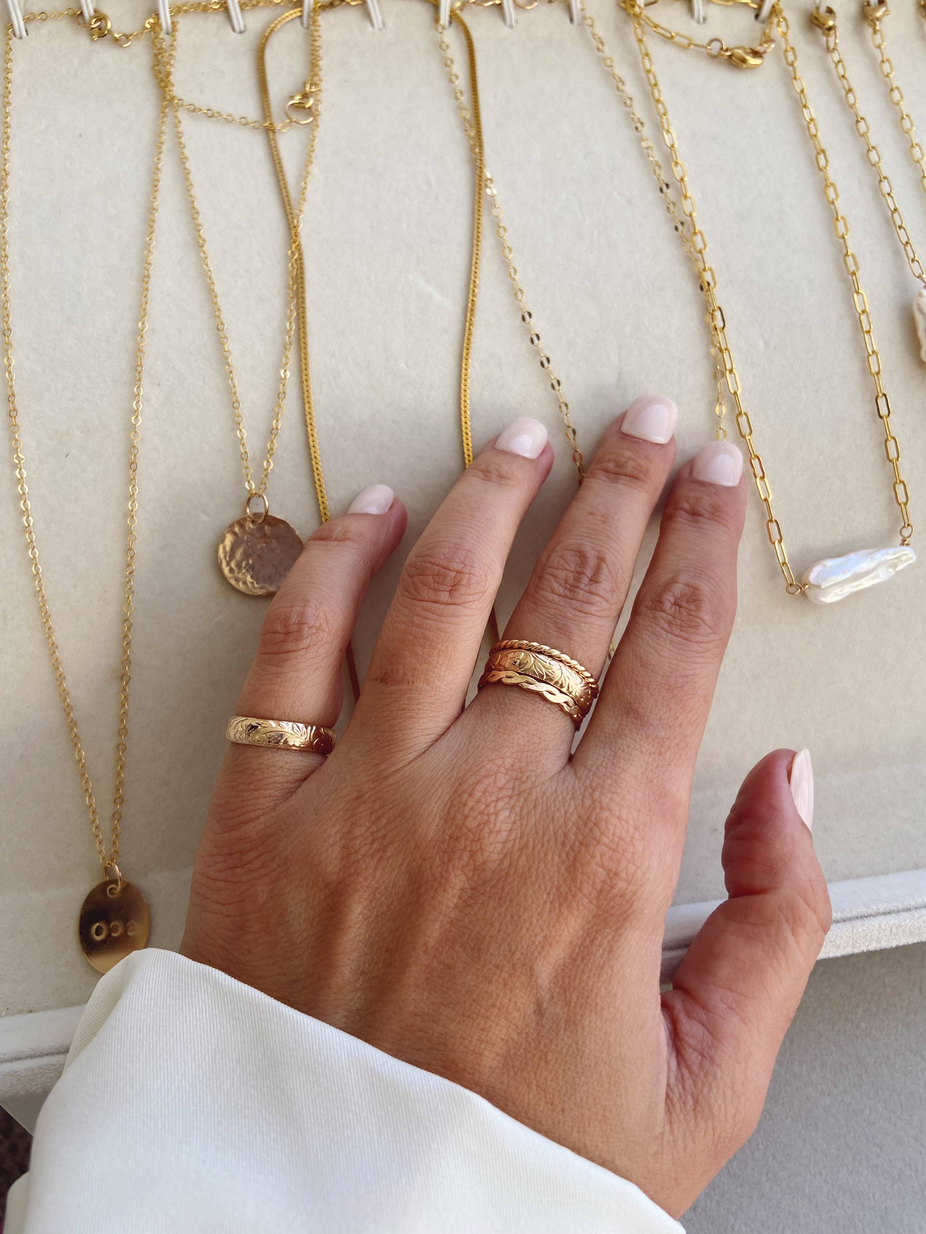 AVA Handmade Jewelry – Anel de banda por atacado – Banda grossa floral vintage; banda grossa floral, banda floral8