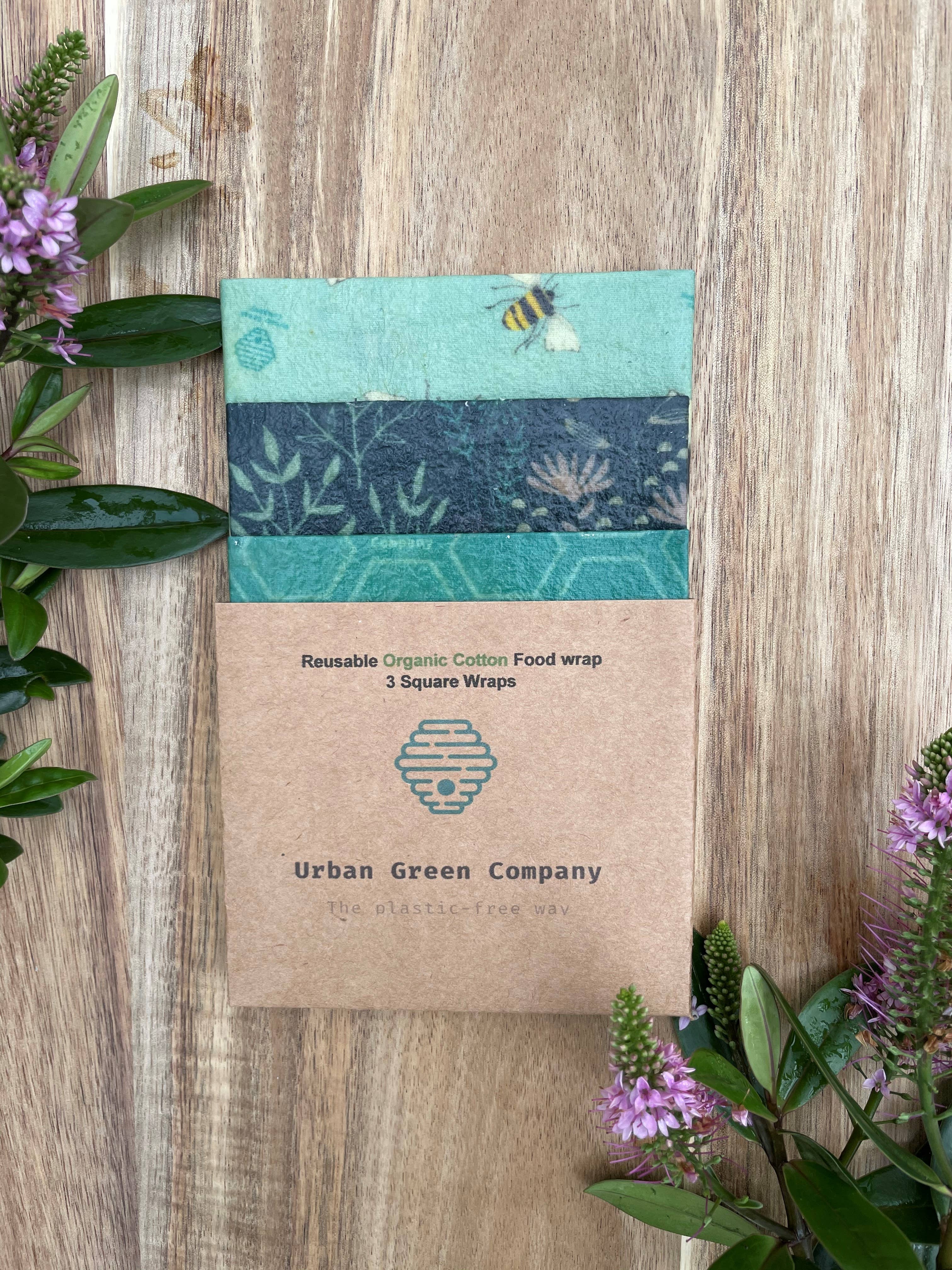 Urban Green Company - Wholesale Food Storage Wrap/Bag - Beeswax -Assorted Square wraps1