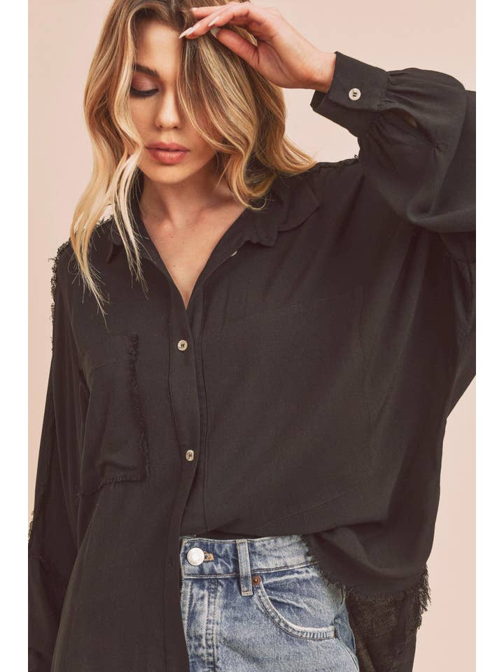 AEMI + CO - Wholesale Button Down Shirt - Women's - 879AK Delilah Shirt