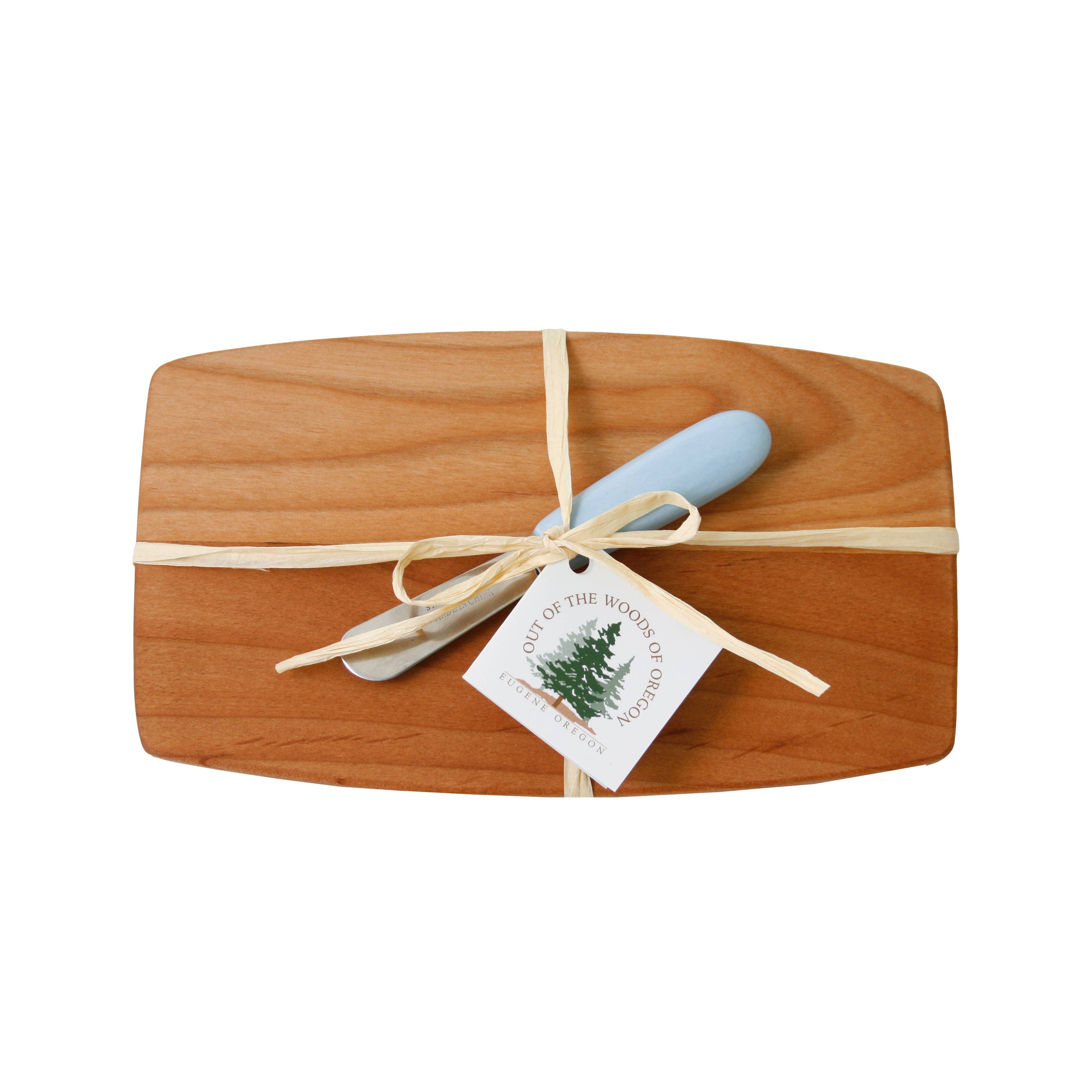 Out of the Woods of Oregon - Vente Plateaux à fromage - Planche à pâté en aulne avec couteau à tartiner le fromage - Bleuet (Cér)