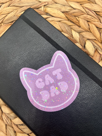 KDC Craft Shop - Wholesale Sticker - Cat Mom Sticker | Cat Dad Sticker | Holographic Cat Sticker5