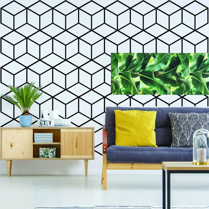 Geometric Wall Mural Decal - Hexagon Honeycomb Vinyl Bedroom Sticker for wholesale by Decords