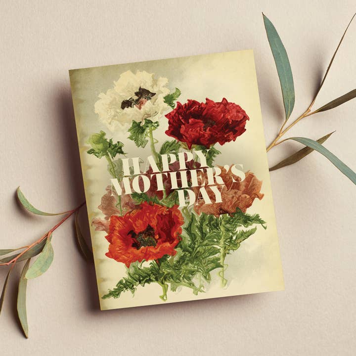 Carte de fleurs vintage pour la fête des mères pour la vente par The Galek Sea