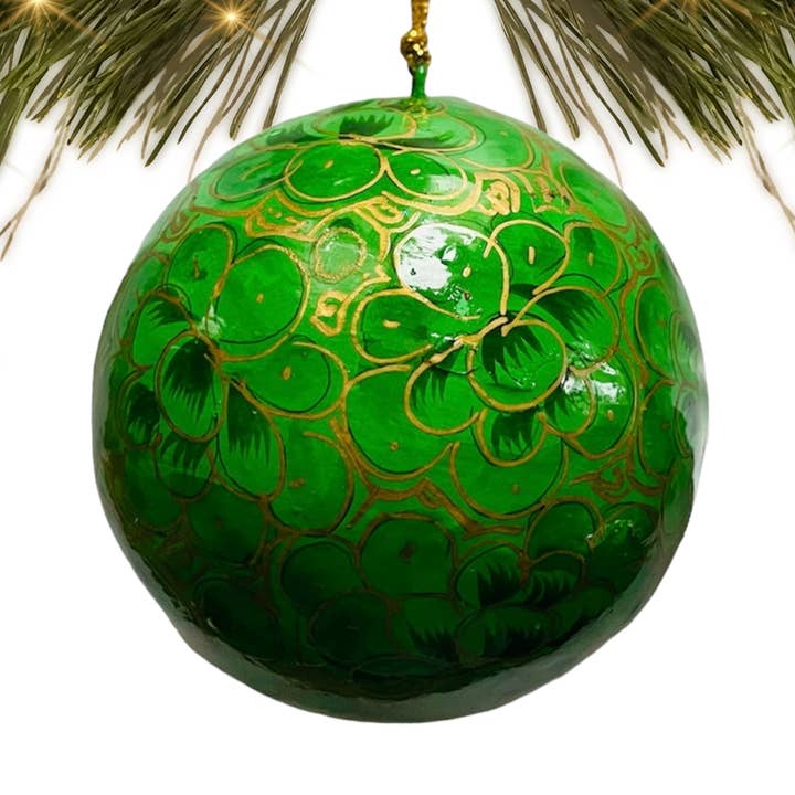 Beautifully Made Fair Trade - Wholesale Ornament - India | Paper Mache | Green | Ornament0