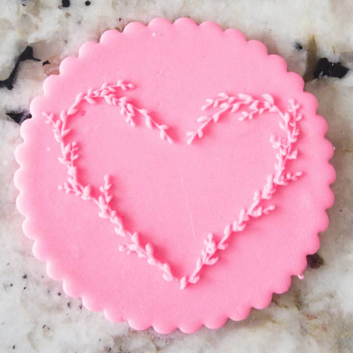 Heart Wreath Biscuit Cookie POPup Embosser Cookie Biscuit Stamp Valentines Day for wholesale by Cut Bake Stamp