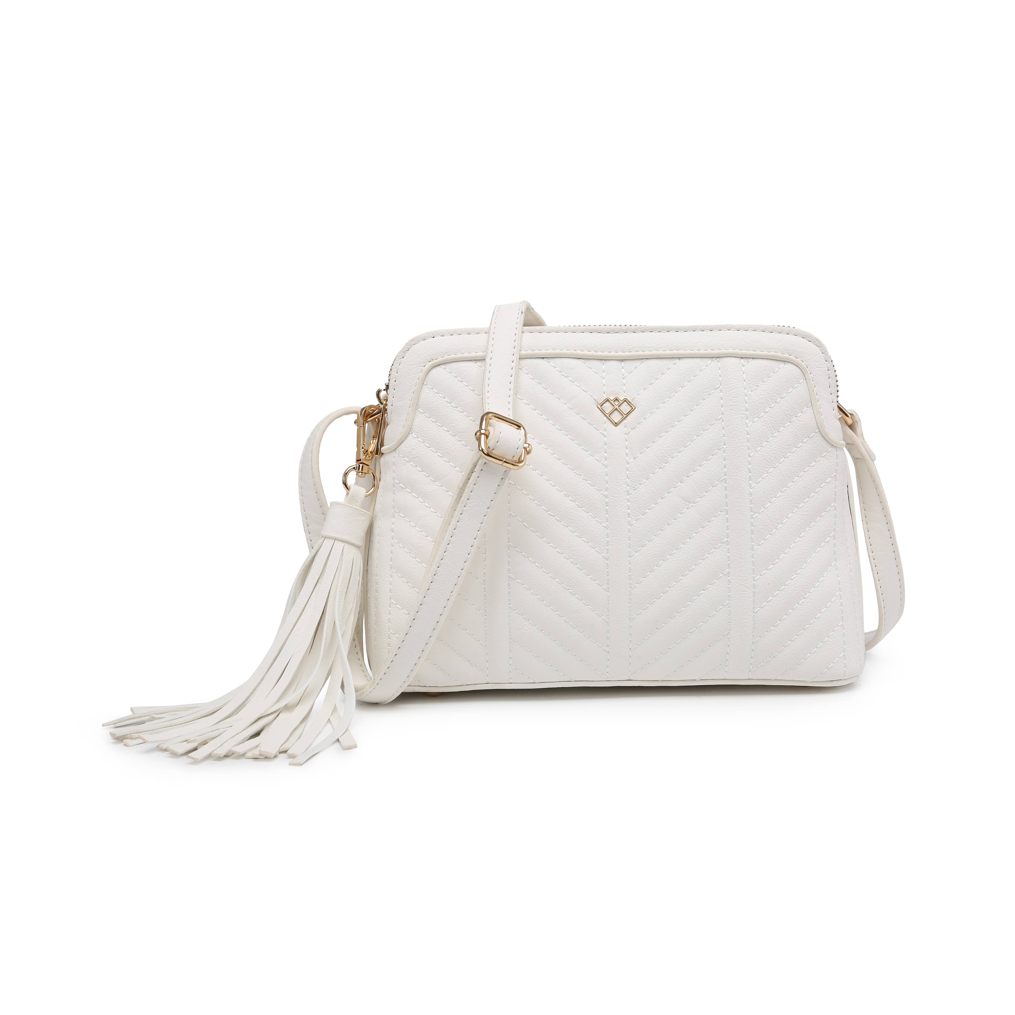 Papaya Fashion Ltd – wholesale Crossbody bag – Women's – CC022-Tassel Two Zip Top Compartments Cross Body Bag2