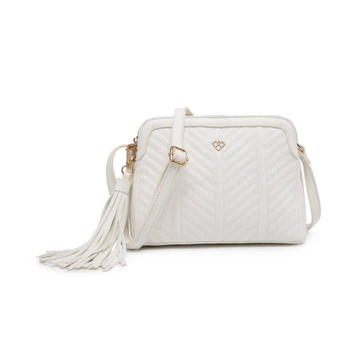 Papaya Fashion Ltd – wholesale Crossbody bag – Women's – CC022-Tassel Two Zip Top Compartments Cross Body Bag2