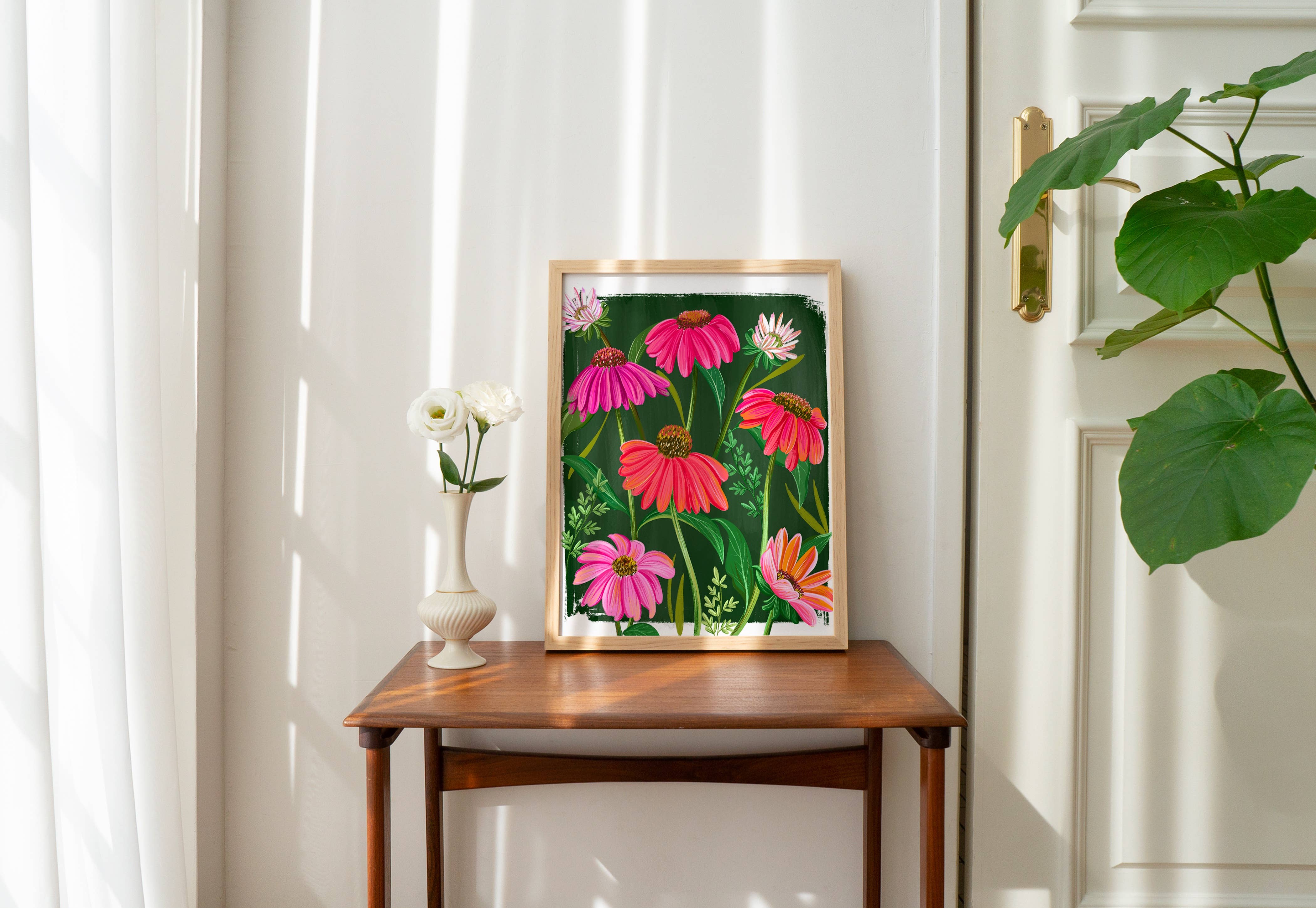 DorothyDear - Wholesale Art Print - Pink Echinacea Garden Wall Art Print1