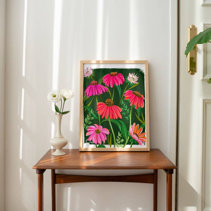 DorothyDear - Wholesale Art Print - Pink Echinacea Garden Wall Art Print1