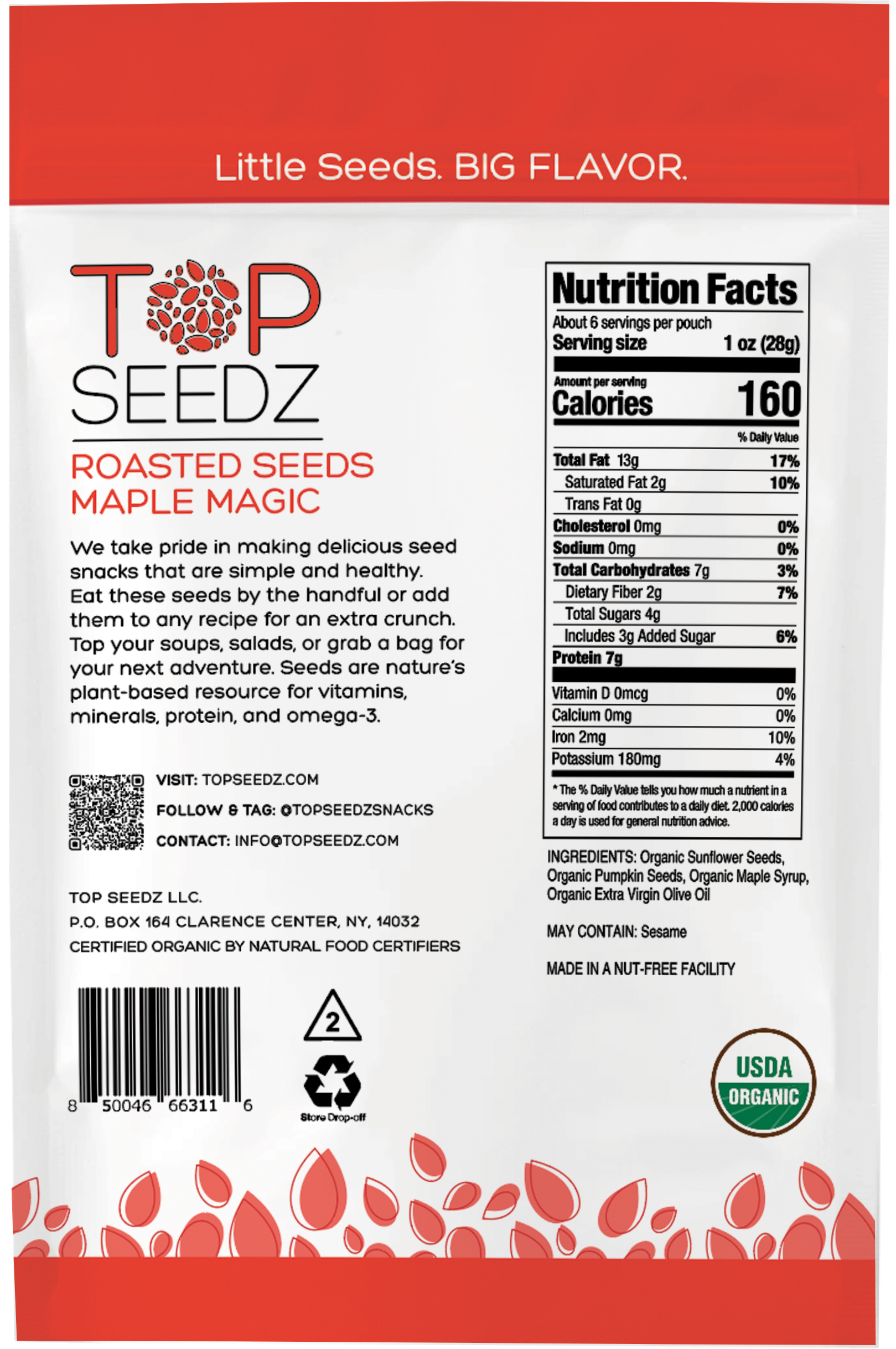 Top Seedz - Wholesale Granola - Maple Magic Roasted Seeds - 6oz - 12 Per Case1