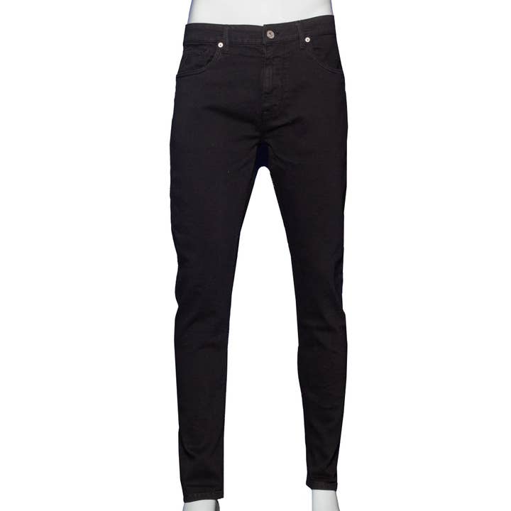 Jeans Slim Fit Slim Fit Suave - Preto por atacado de EIGHT X