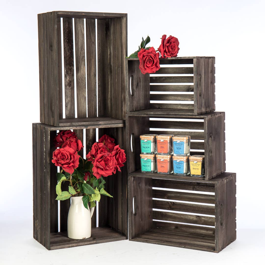 Willow Group - Wholesale Storage Bin - S/5 BROWN WOOD CRATES5