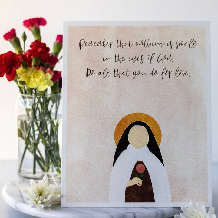 Small Things Print Co. - Wholesale Art Print - St. Therese of Lisieux Print, St. Therese of Lisieux Wall Art, 8 x 10, St. Therese of Lisieux Illustration2