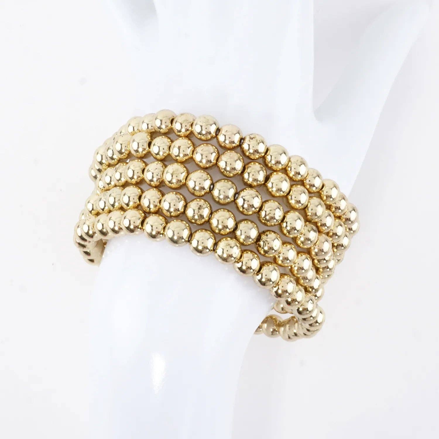 Wild Honey - Wholesale Jewelry Set - 5PC 5mm Metallic Bead Stackable Stretch Bracelet1