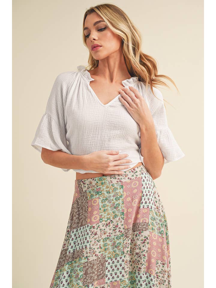 AEMI + CO - Wholesale Blouse - Women's - 8258DK Tes 3/4 Sleeve Ruffle Top30