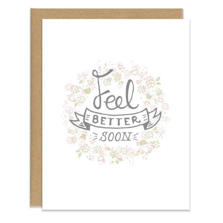 Feel Better Soon Carte florale pour la vente par Joylark Studio