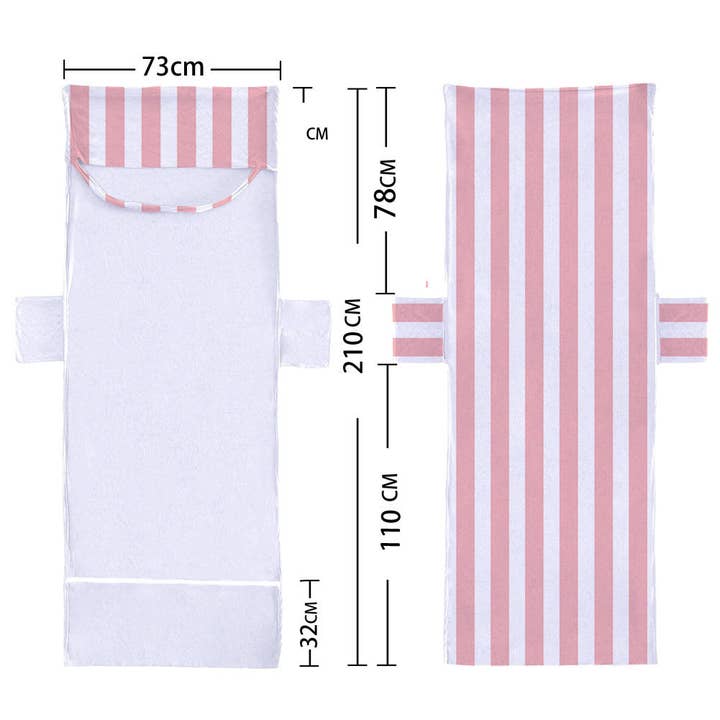 pinkblu02 – Engroshandel Strandhåndklæde – Mode Casual Stribet Geometriske Strandhåndklæder5