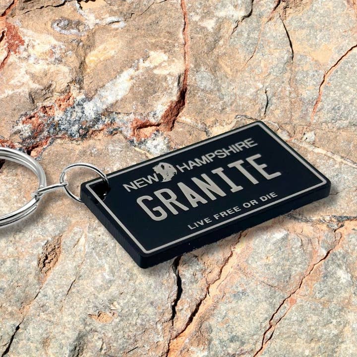 New Hampshire mini License plate keychain USA souvenir tags for wholesale by Harkak Creative