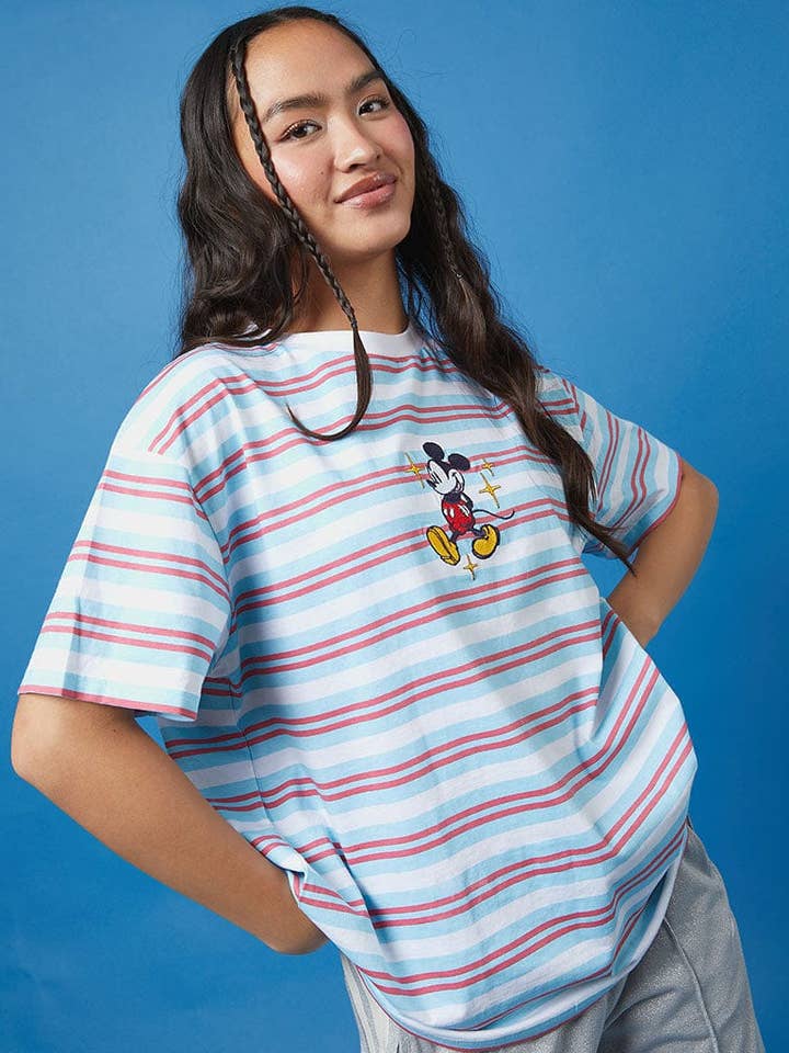 Disney Mickey Gestreiftes T-Shirt für den Großhandel von Skinnydip London