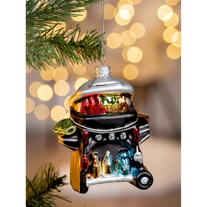 Mehrfarbig/schwarz/silberfarben Baumschmuck Grill Gasgrill, H.10,5 cm für den Großhandel auf Faire1